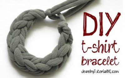 Comment réaliser un bracelet avec bandes d&rsquo;une t-shirt en coton, vidéo tuto