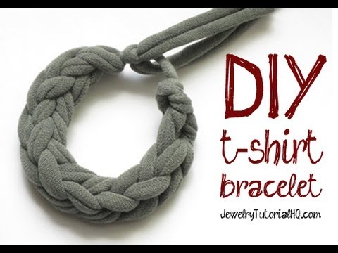 Comment réaliser un bracelet avec bandes d’une t-shirt en coton, vidéo tuto