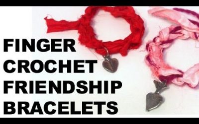 Bracelet DIY, crochet fabriqué avec les doigts, vidéo tuto