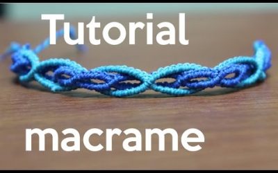 Comment réaliser un bracelet en macramé, ondes en deux teintes de bleu